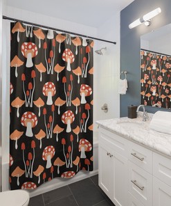 Fun Mushroom Shower Curtain for Home Decor, Bathroom Accessory