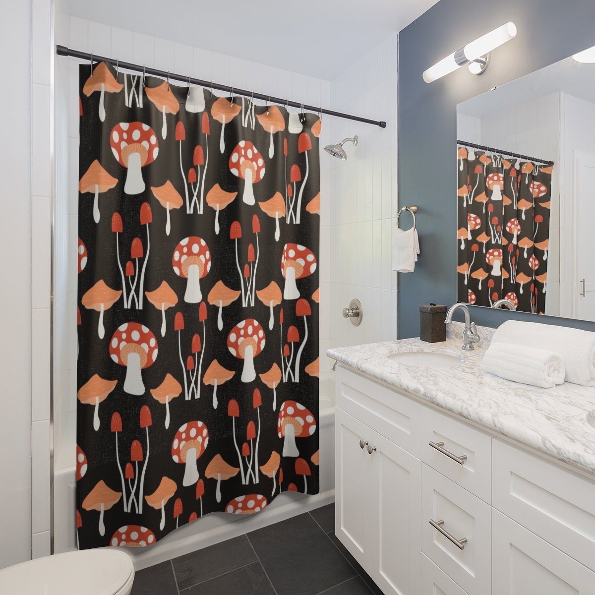 Fun Mushroom Shower Curtain for Home Decor, Bathroom Accessory