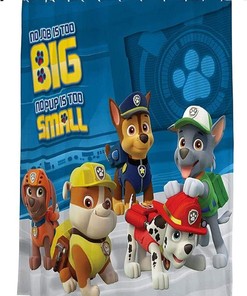 Fun PAW PATROL Shower Curtain with Zuma, Rubble and Chase Marshall