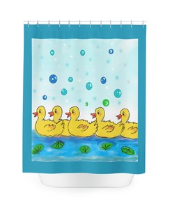 Fun Rubber Duckies Shower Curtain with Original Artwork