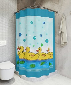 Fun Rubber Duckies Shower Curtain with Original Artwork