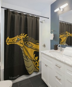 Fun Shower Curtain with Animal Art for Creative Bathroom Decor - Restroom Shower Curtains