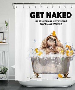 Fun Sloth Words Shower Curtain, Add a Quirky Touch to Your Bathroom