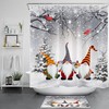 Fun Snowflake Dwarf Winter Scenery Shower Curtain Set