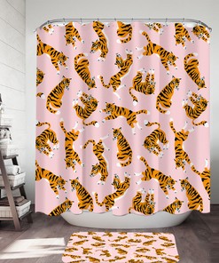 Fun Tiger Pattern Shower Curtain For Playful And Whimsical Bathroom Decor