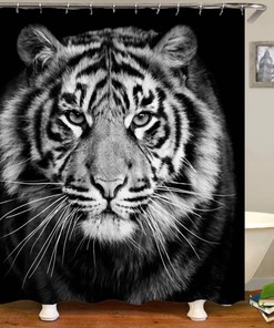 Fun Tiger Print Shower Curtain for Lively Bathroom Decor