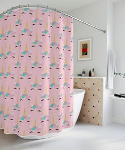 Fun Universal Unicorn Shower Curtain for Your Bathroom
