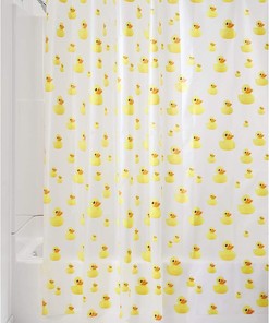 Fun Yellow and Orange Duck PVC-Free Waterproof Kids Shower Curtain