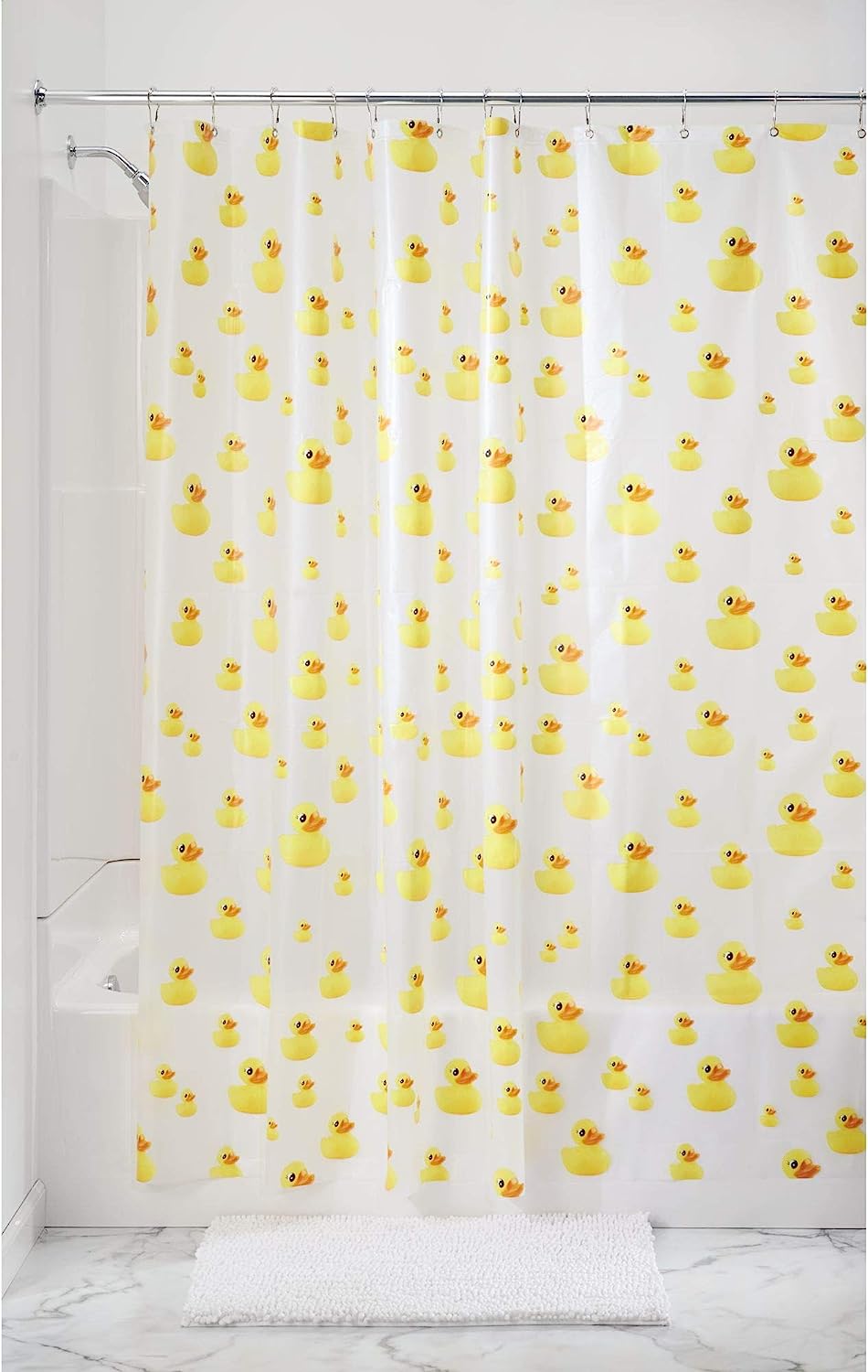Fun Yellow and Orange Duck PVC-Free Waterproof Kids Shower Curtain