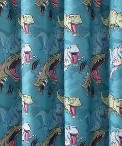 Fun and Colorful Dinosaur Roar Your Zone Microfiber Print Shower Curtain for a Vibrant Kids' Bathroom