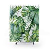 Fun and Creative Jungle Bathroom Decor Shower Curtain with Monstera and Watercolor Plant 