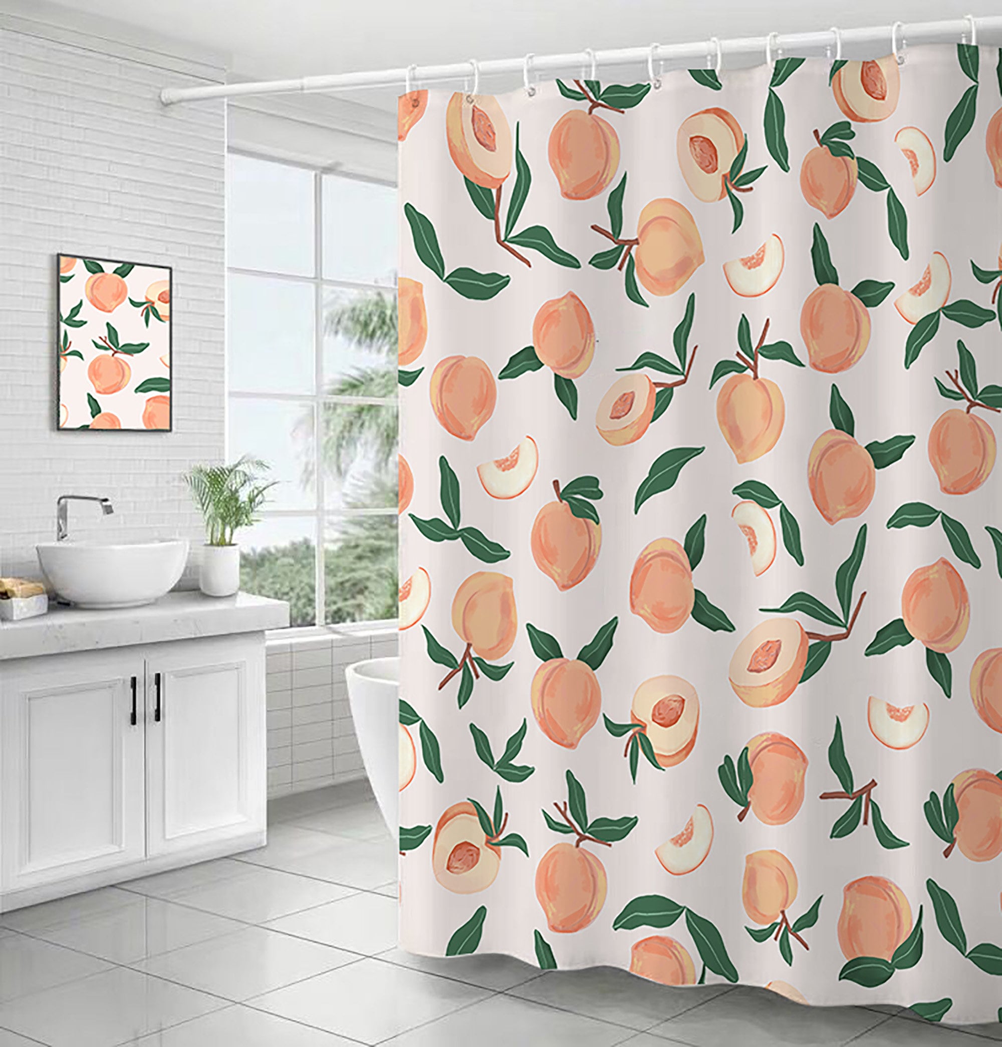 Fun and Cute Bright Colorful Design Fruits Shower Curtain