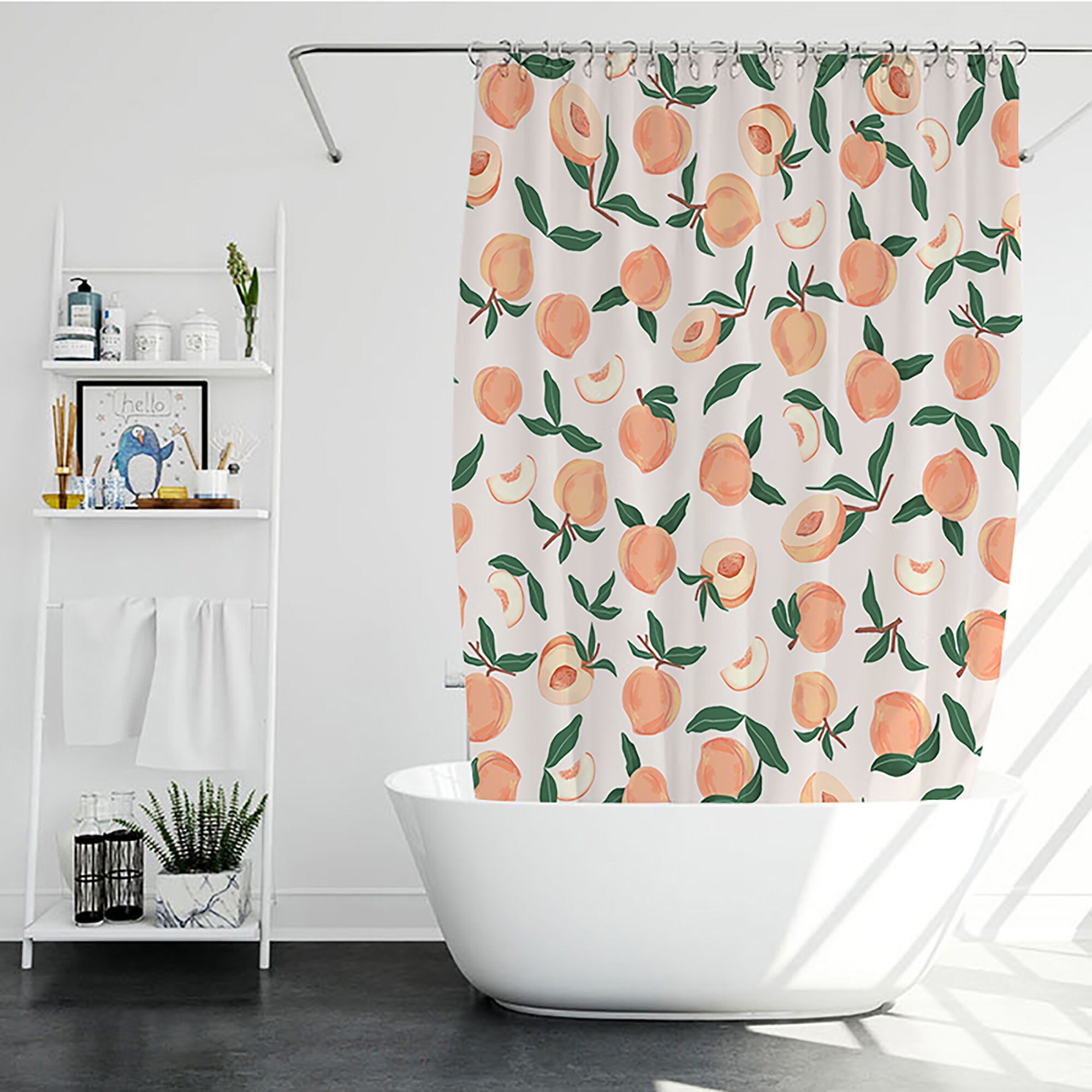 Fun and Cute Bright Colorful Design Fruits Shower Curtain