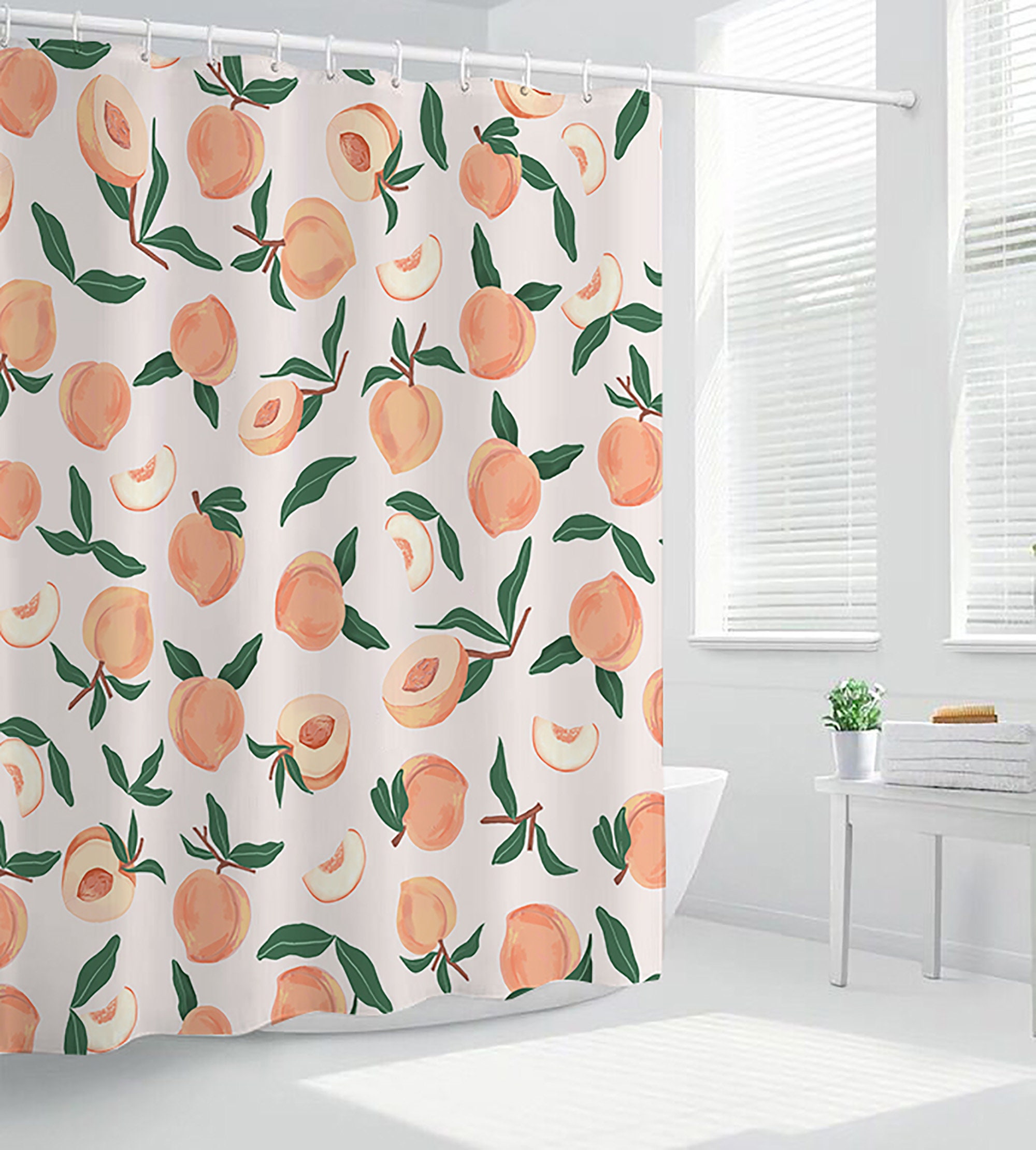 Fun and Cute Bright Colorful Design Fruits Shower Curtain