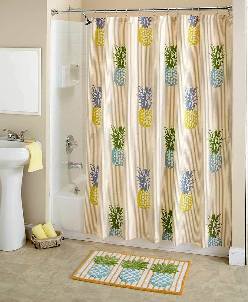 Fun and Novelty Pineapple Shower Curtain for a Unique Bathroom Decor