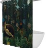 Fun and Playful 3D Print Tropical Plants and Wild Animals Shower Curtain for Aesthetically Pleasing Bathroom Decor