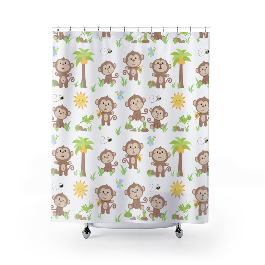 Fun and Playful Monkey Shower Curtain - Perfect for Kids Bathrooms