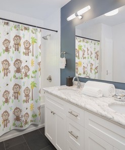 Fun and Playful Monkey Shower Curtain - Perfect for Kids Bathrooms