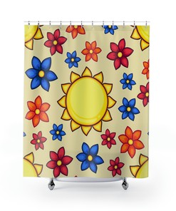 Fun and Unique Sunshine Shower Curtain - Summery Bathroom Decor Perfect for Any Home