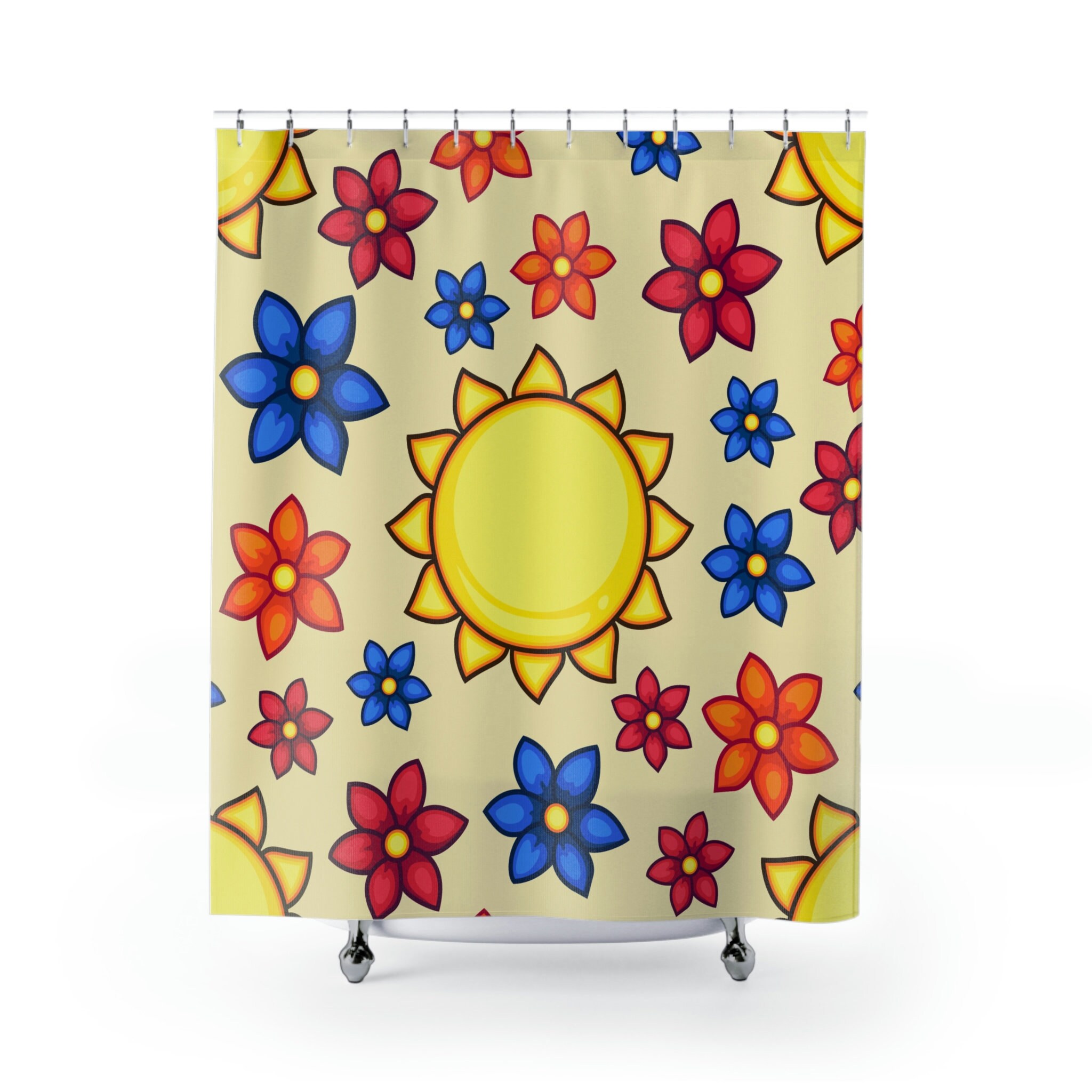 Fun and Unique Sunshine Shower Curtain - Summery Bathroom Decor Perfect for Any Home