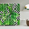 Functional and Stylish Palm Leaf Waterproof Shower Curtain with Multi-Size Bathroom Hooks