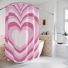 Funky 90S Pink Hearts And Burst Trendy Shower Curtain, Retro Bathroom Decor