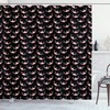 Funky Cheshire Cat Smiles Shower Curtain, Cloth Fabric Bathroom Decor in Charcoal Grey