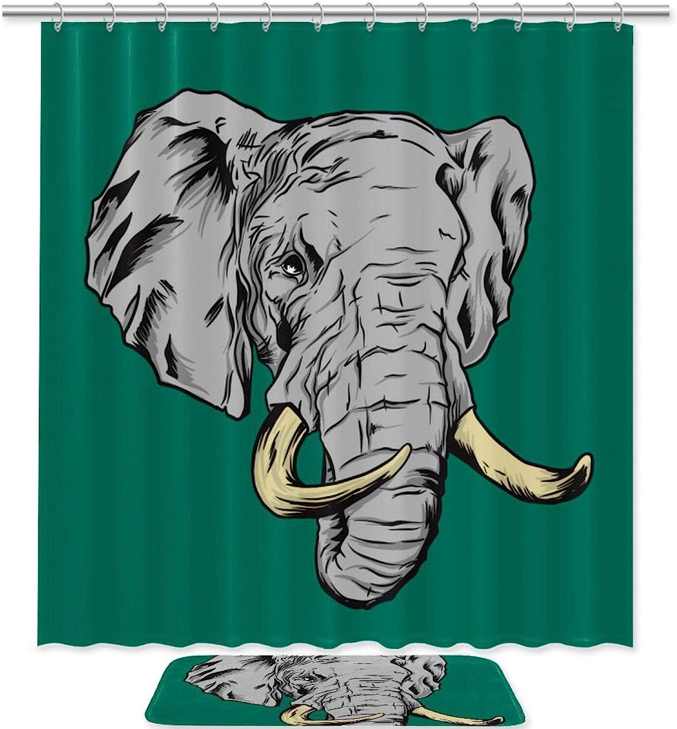 Funky Elephant Print Waterproof Shower Curtain For Your Bathroom