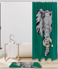 Funky Elephant Print Waterproof Shower Curtain For Your Bathroom
