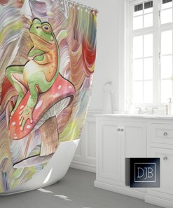 Funky Frog Grumpy Frog Psychedelic Shower Curtain