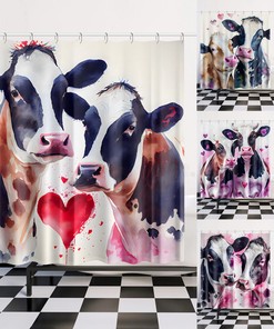 Fun-loving Cow Print Shower Curtain Perfect for Your Kid's Bathroom