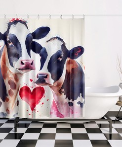 Fun-loving Cow Print Shower Curtain Perfect for Your Kid's Bathroom