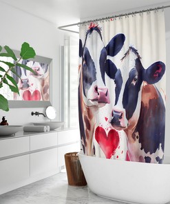 Fun-loving Cow Print Shower Curtain Perfect for Your Kid's Bathroom