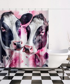 Fun-loving Cow Print Shower Curtain Perfect for Your Kid's Bathroom