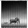 Funny African Wildlife Elephants Safari Shower Curtain for a Wild Bathroom