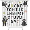Funny Alphabet with Cute Sloths Sloth Shower Curtain for Bathroom Showers Decor Waterproof Fabric