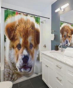 Funny And Adorable Dog Shower Curtain By Gianna Valenti For Bathroom Decor