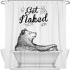 Funny Animal Get Naked Quote Shower Curtain For Farmhouse Bathroom Decor