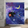 Funny Animal Planet Moon Bear Shower Curtain for a Playful Bathroom