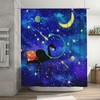 Funny Animal Planet Moon Flamingo Bird Decorative Shower Curtain for a Quirky Bathroom