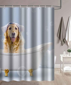 Funny Animal Puppy Dogs Cute Shower Curtain - Humorous Bathroom Decor