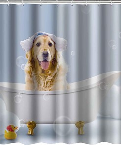 Funny Animal Puppy Dogs Cute Shower Curtain - Humorous Bathroom Decor