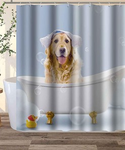 Funny Animal Puppy Dogs Cute Shower Curtain - Humorous Bathroom Decor