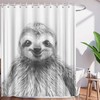Funny Animal Sloth Sketch Pattern American Shower Curtain For Your Bathroom