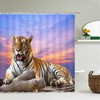 Funny Animal Tiger 3D Digital Printing Shower Curtain for Bold Bathroom Decor 