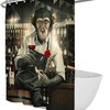 Funny Bartender Gorilla Monkey Modern Art Print Shower Curtain Bathroom Decor