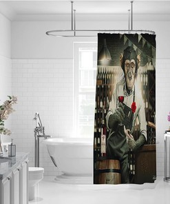 Funny Bartender Gorilla Monkey Modern Art Print Shower Curtain Bathroom Decor