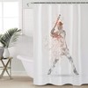 Funny Baseball Sport Line Painting Shower Curtain for Bathroom Decor