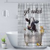 Funny Bathing Cow Shower Curtain Rustic Farmhouse Daisy Bathroom Decor