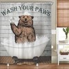 Funny Bear Animal Shower Curtain for Kids Bathroom Decor, Bear Print 